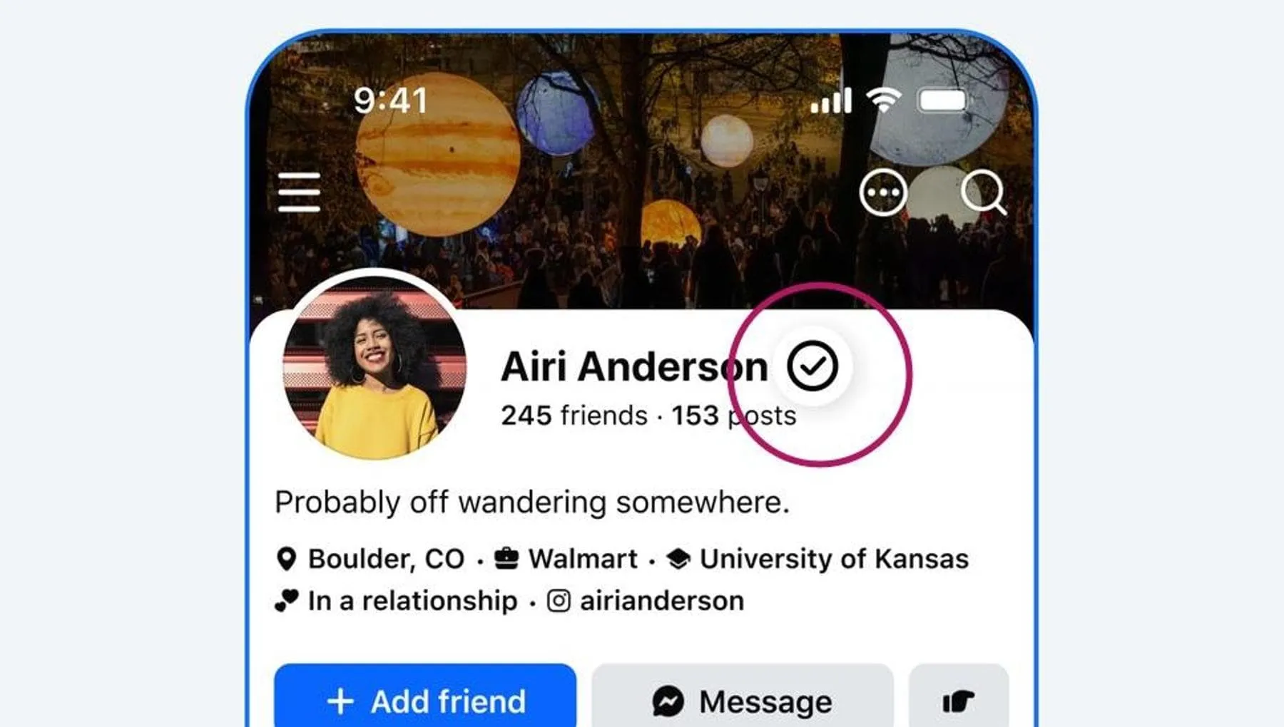 Facebook introduce una spunta per riconoscere le persone reali