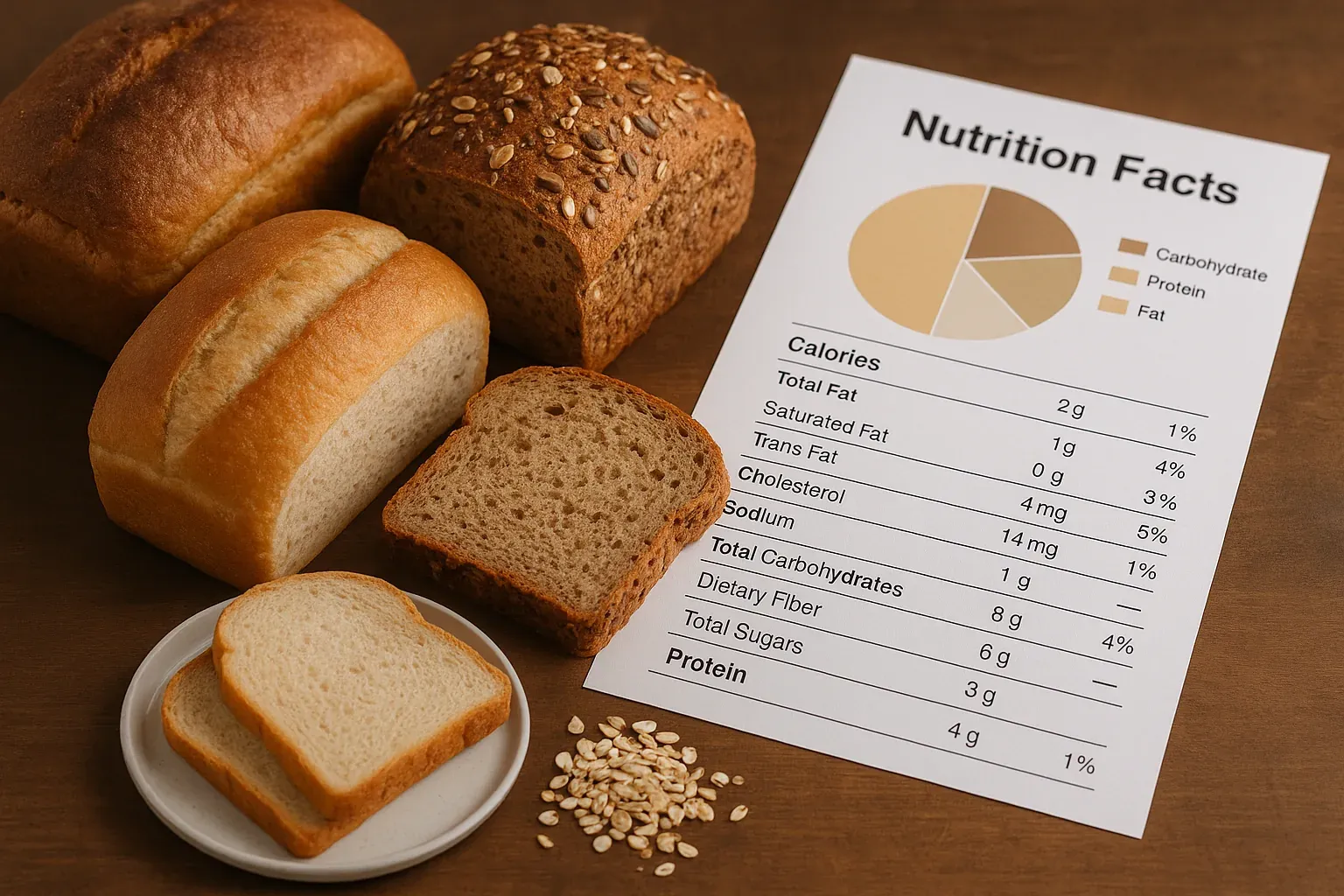 Valori nutrizionali pane: composizione e porzioni giornaliere