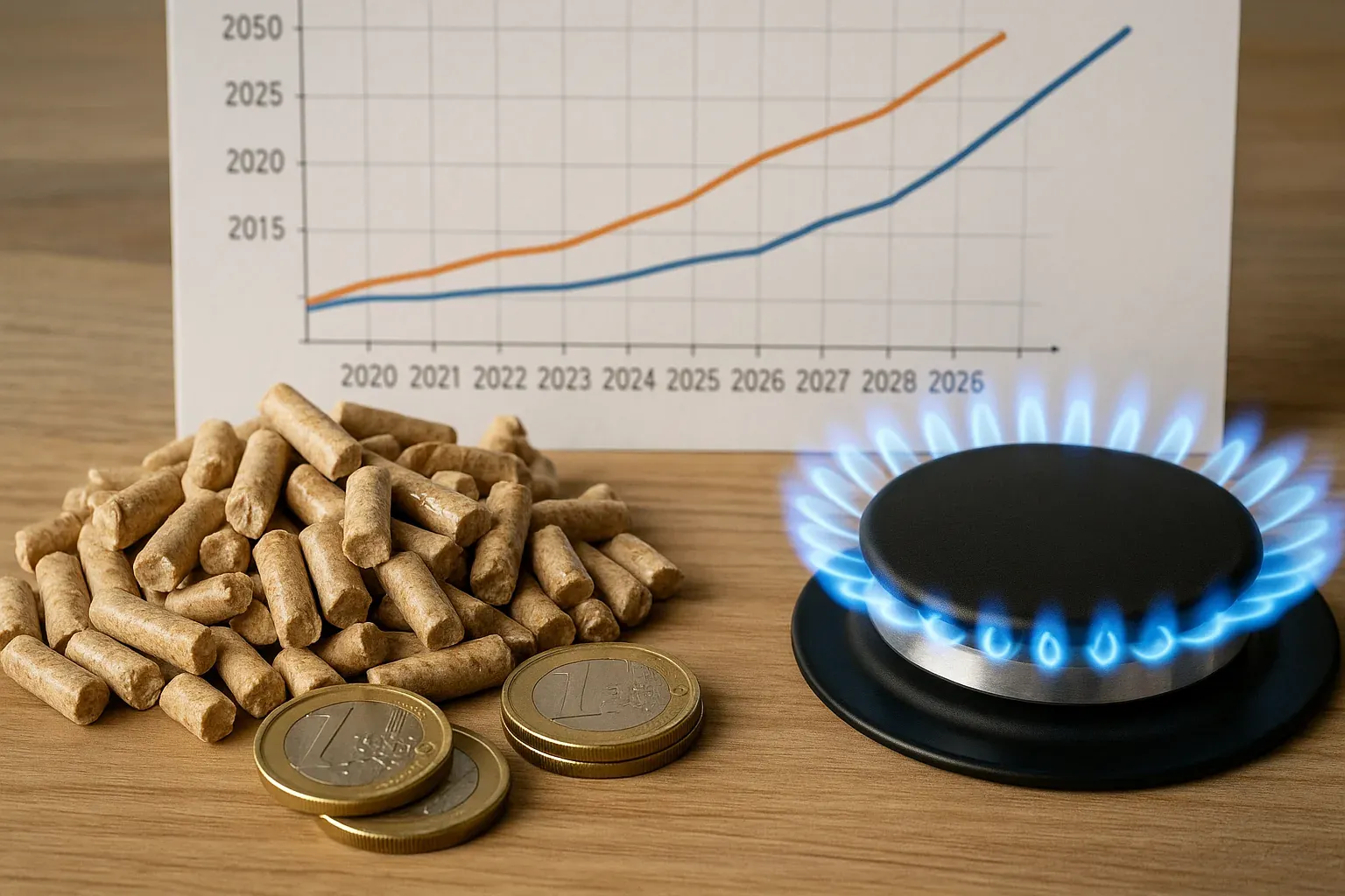 Pellet vs gas naturale costo: analisi 2020-2026 AIEL