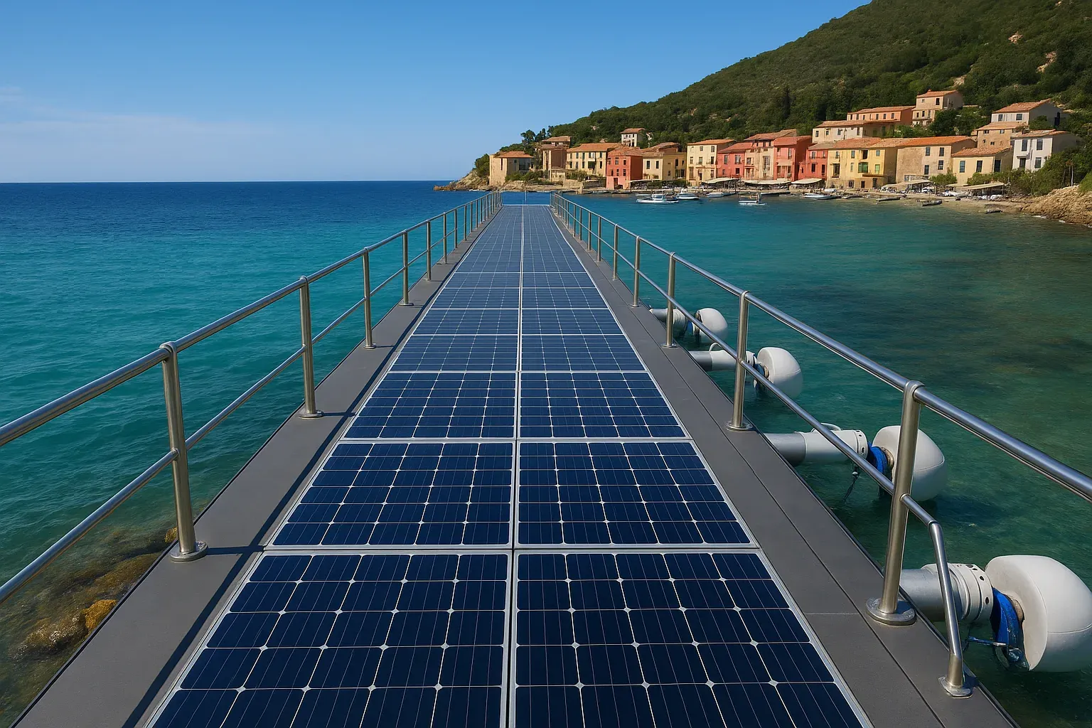 Energia rinnovabile pontile: il primo italiano con sole e onde