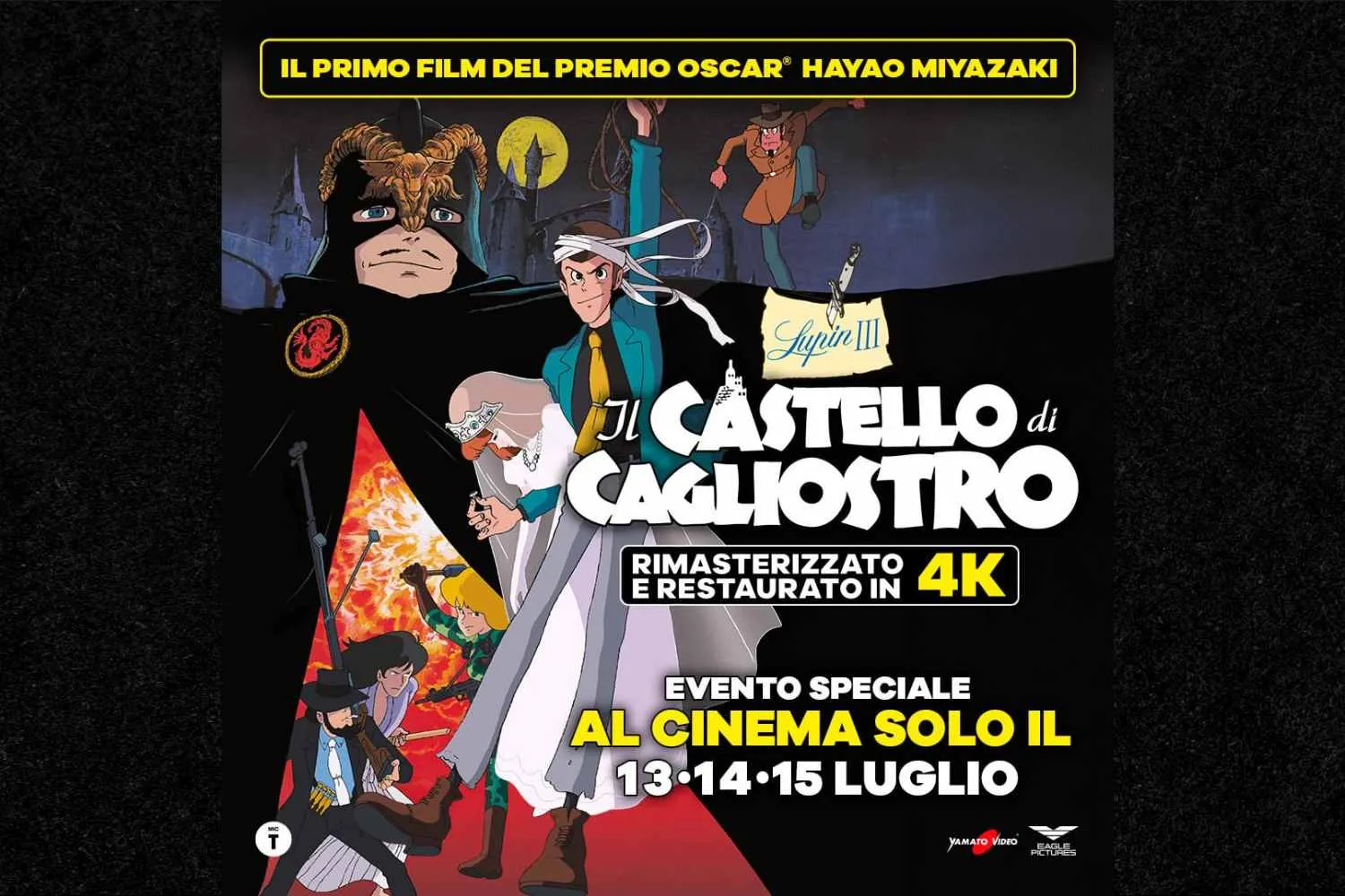 "Lupin III – Il castello di Cagliostro" torna al cinema in 4K: tre giorni per celebrare il debutto di Miyazaki