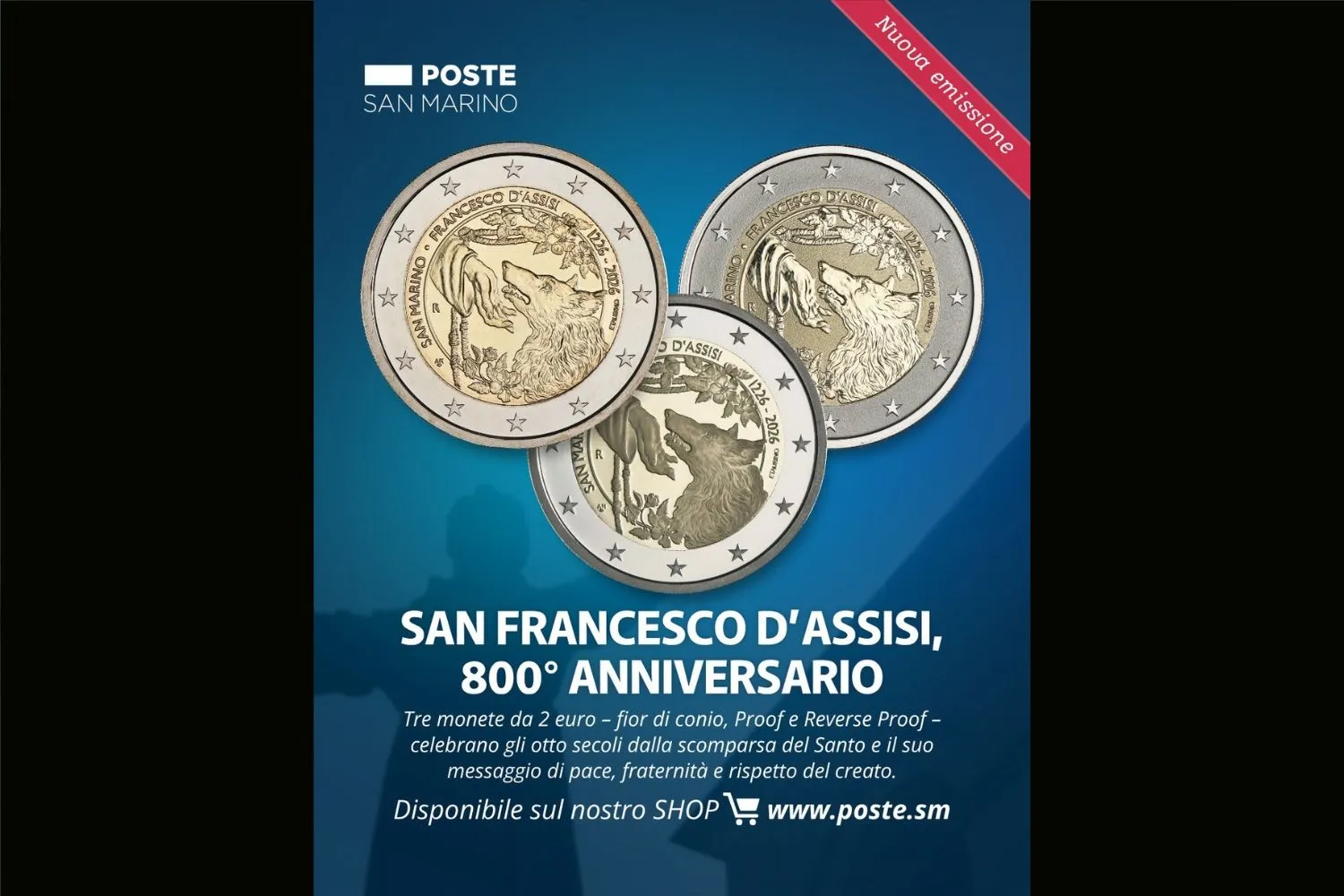 San Francesco d'Assisi e il lupo di Gubbio rivivono su una nuova moneta da 2 euro (che racconta una storia di fiducia)