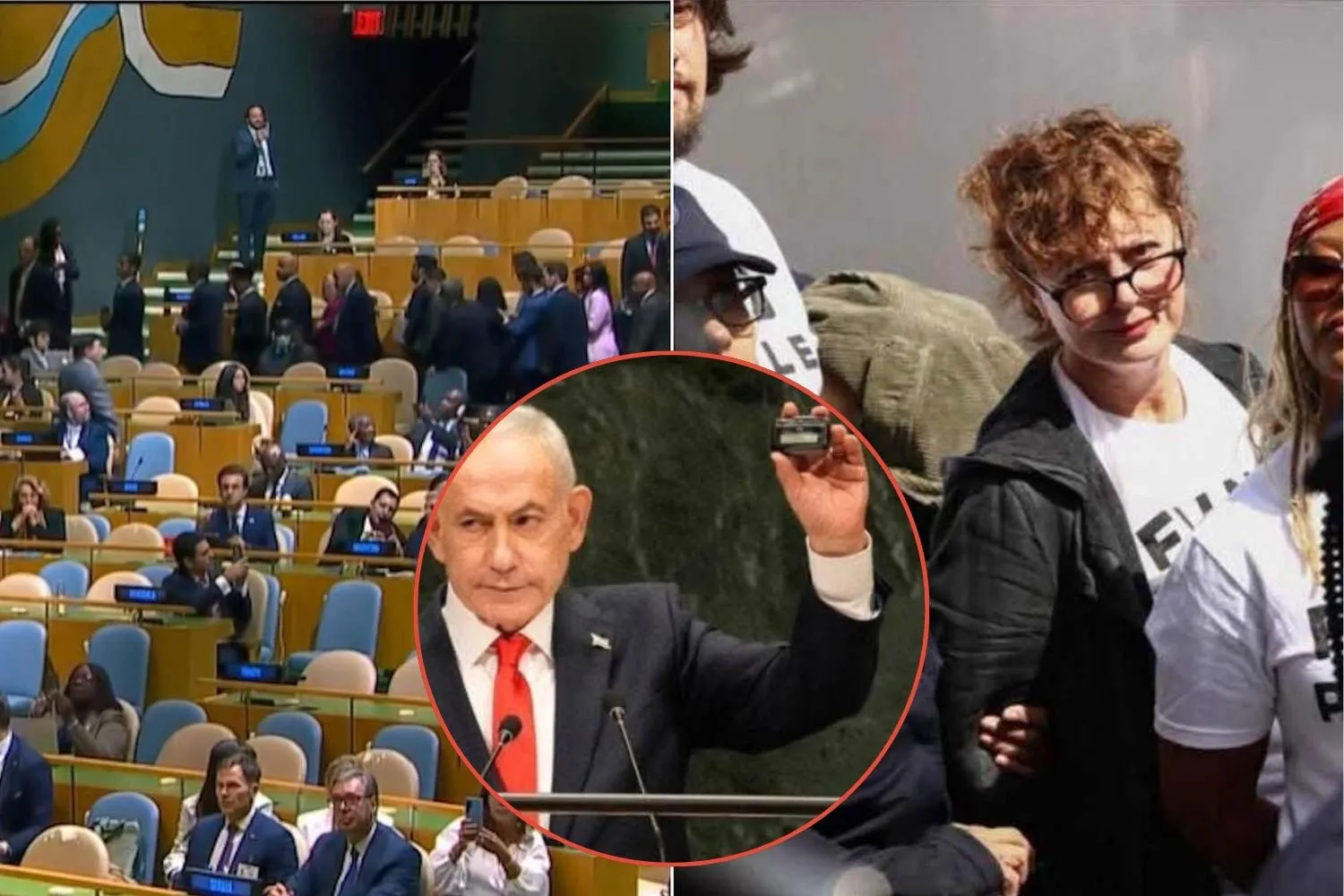 L’aula dell’Onu si svuota durante il delirante discorso di Netanyahu: quali Paesi sono andati via (mentre Susan Sarandon veniva arrestata)