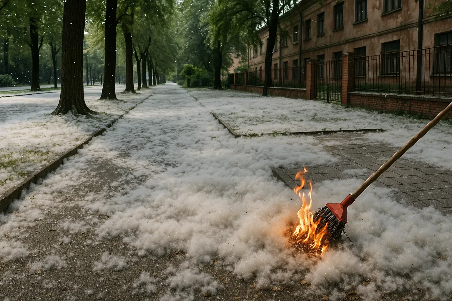 Pappi del pioppo: il fenomeno della neve di stagione
