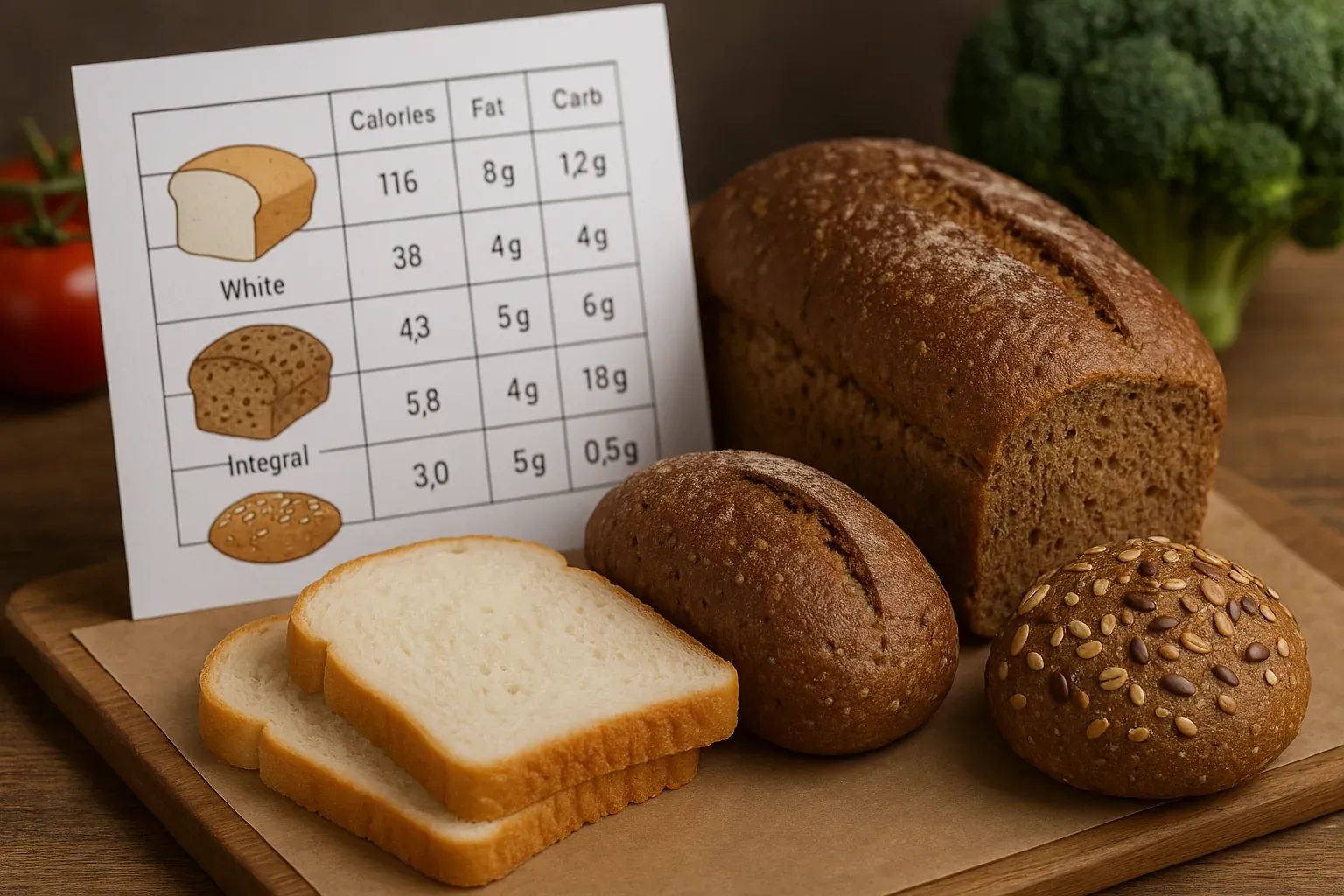 Valori nutrizionali pane: bianco, integrale e proprietà