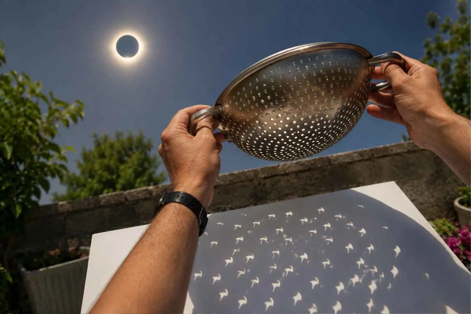 Perché gli esperti stanno consigliando di procurarsi uno scolapasta per osservare l'eclissi solare del 12 agosto