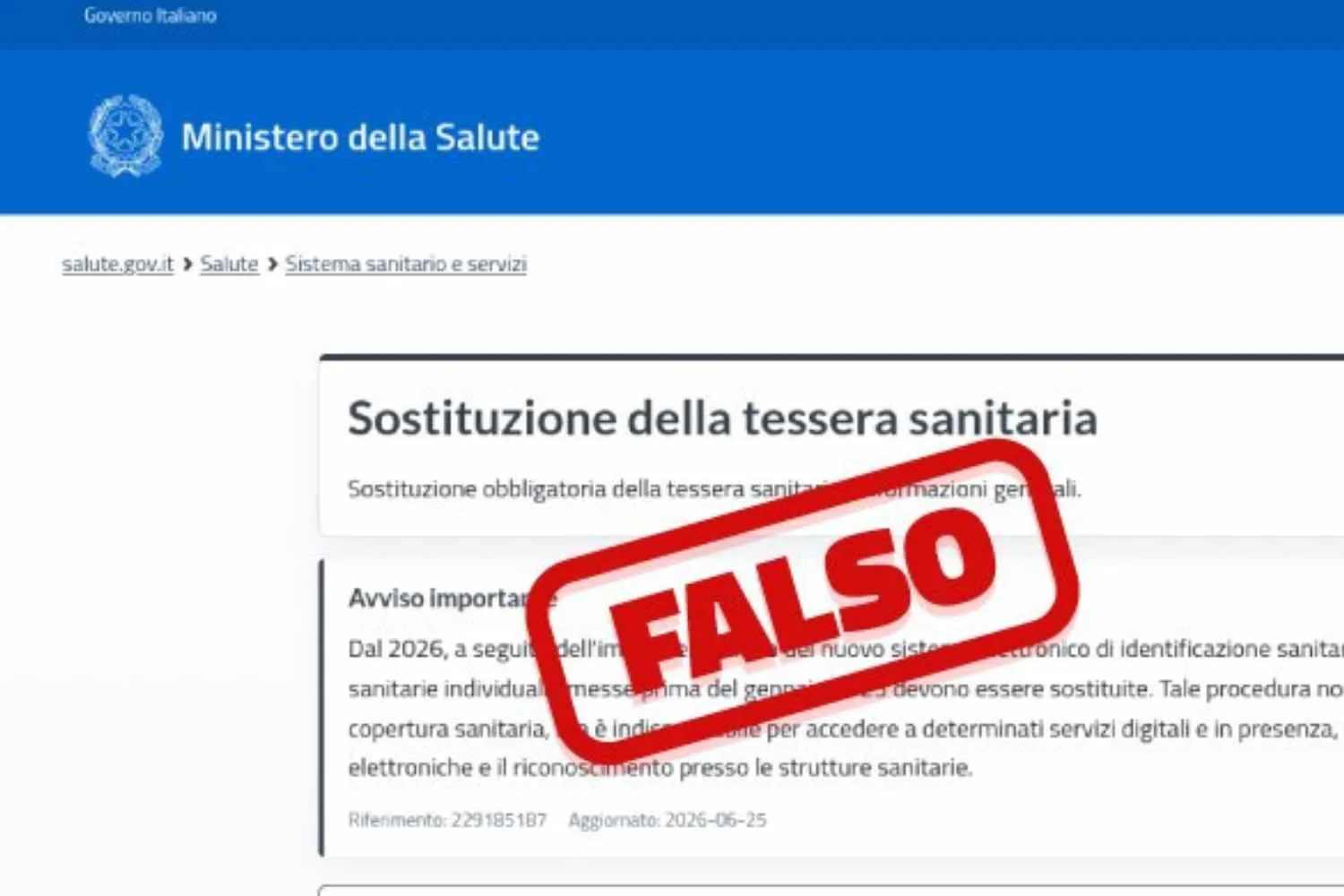 Se ricevi questo sms o questa email sulla tessera sanitaria, cancellalo subito: è una truffa