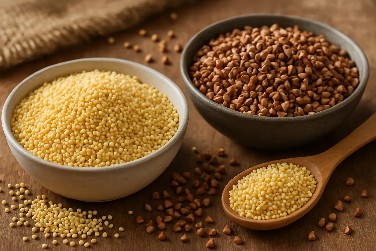 Cereali senza glutine: miglio e grano saraceno a confronto