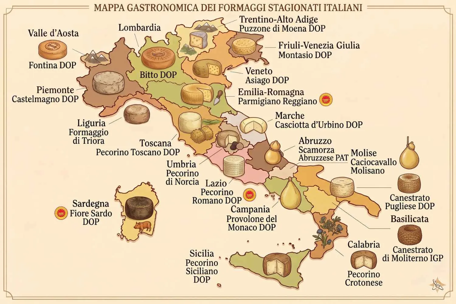 Questi sono i formaggi stagionati più amati dagli italiani: la mappa regione per regione, c'è anche il tuo preferito?
