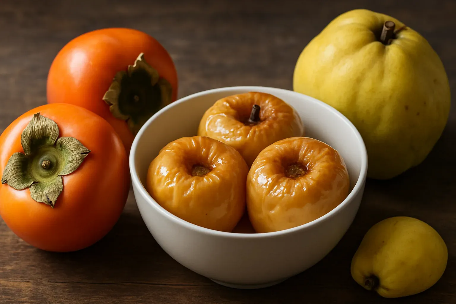 Frutti autunnali calorie: cachi, mele e mela cotogna